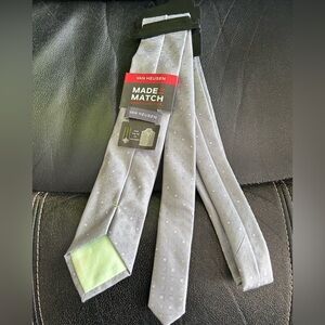 Van Heusen Light Gray, Light Green and White Necktie with Subtle Pattern